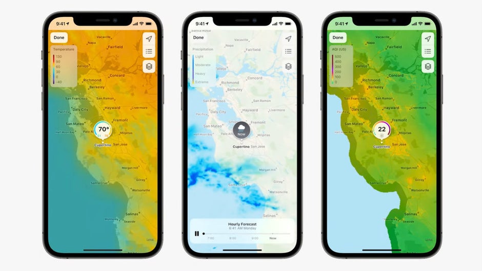 L'application Météo d'Apple obtient un nouveau design et des cartes météo avec iOS 15