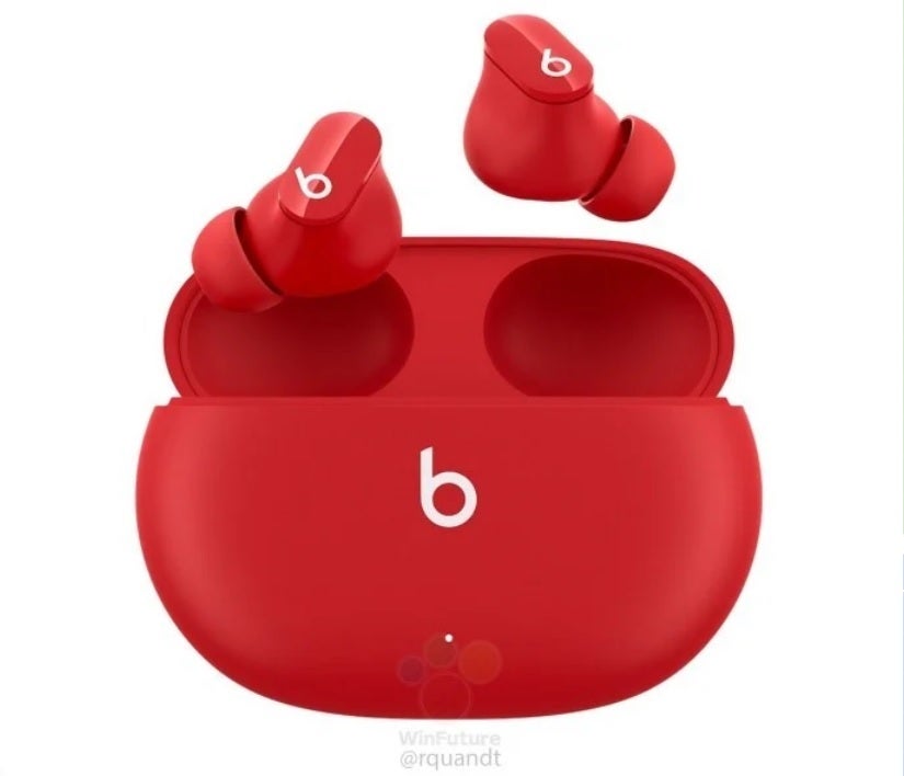 Beats Studio Buds and carrying case render in red - Report says introduction of Beats Studio Buds is imminent