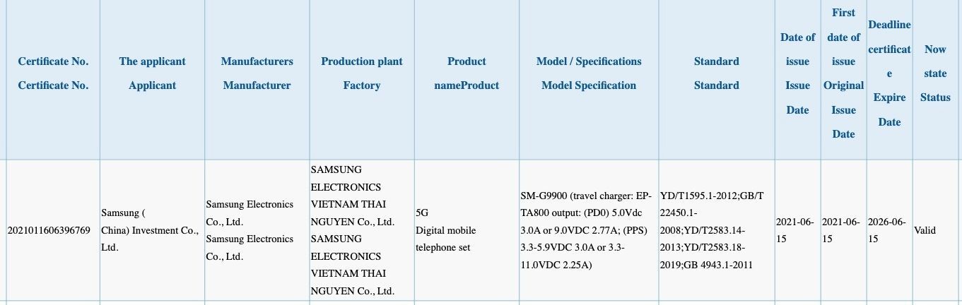 Alleged Galaxy S21 FE charger has been certified - Expect Galaxy S21 FE charging speeds upgrade, as Samsung says the launch isn't postponed