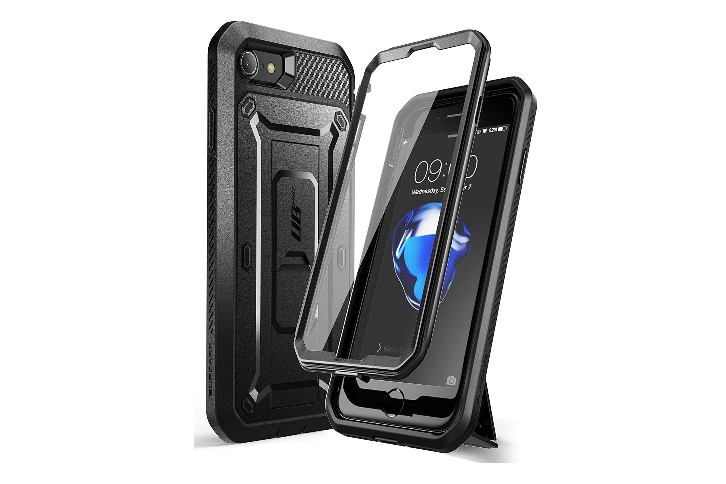 MOBOSI Compatible with iPhone SE 2022 Case/iPhone SE 2020/iPhone 8/7 Case Rugged Military Grade Hard Vanguard Armor Cover Heavy Duty Shockproof Protective Phone Case 4.7 Inch Matte Black 