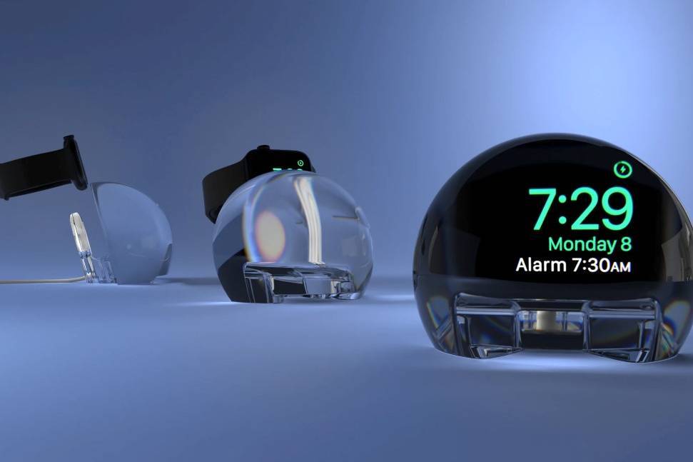 This cool glass dock for your Apple Watch turns it into an alarm clock
