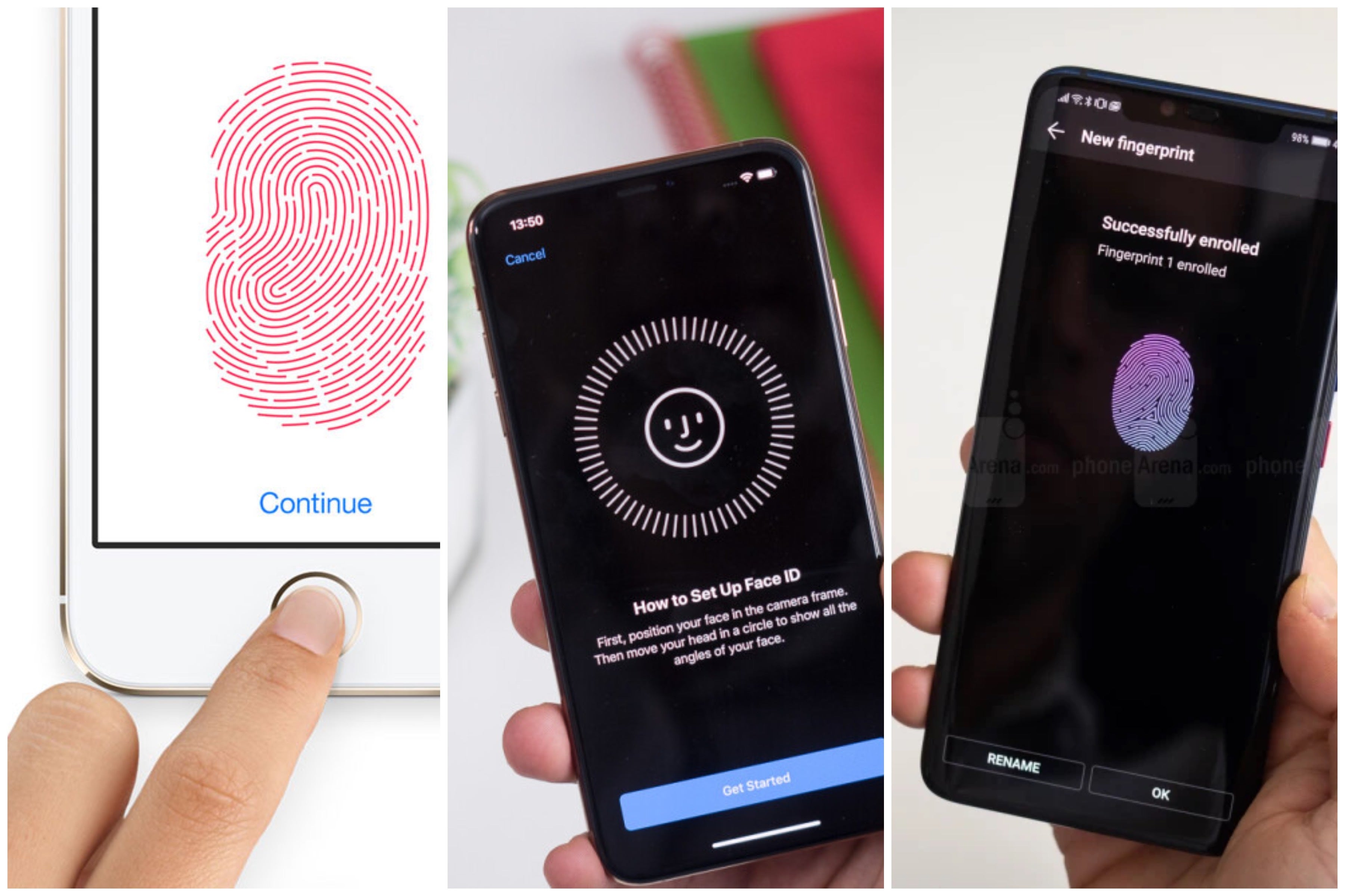Touch ID (iPhone 5S, 2013), Face ID (iPhone X, 2017), UTS fingerprint reader (2018, Mate 20 Pro). - Is Touch ID coming back on the iPhone 13? Many wish so