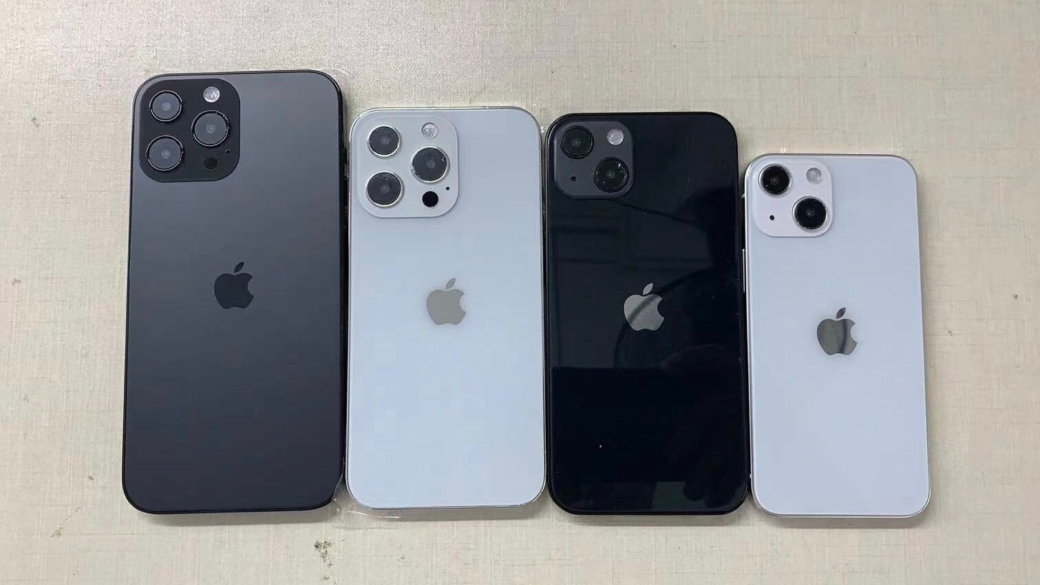 iPhone 13 family dummy units smile for the camera