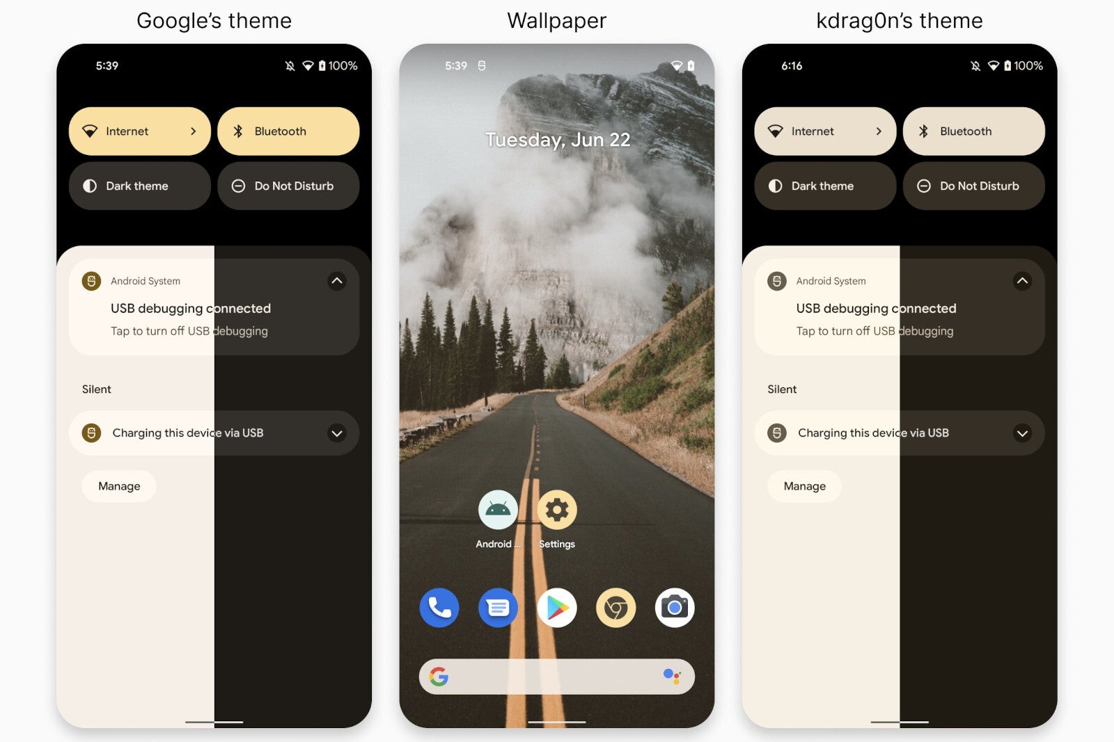 Google&#039;s Material You wallpaper vs. Danny Lin&#039;s - Developer recreates Android 12&#039;s Material You wallpaper theme, and it&#039;s even better