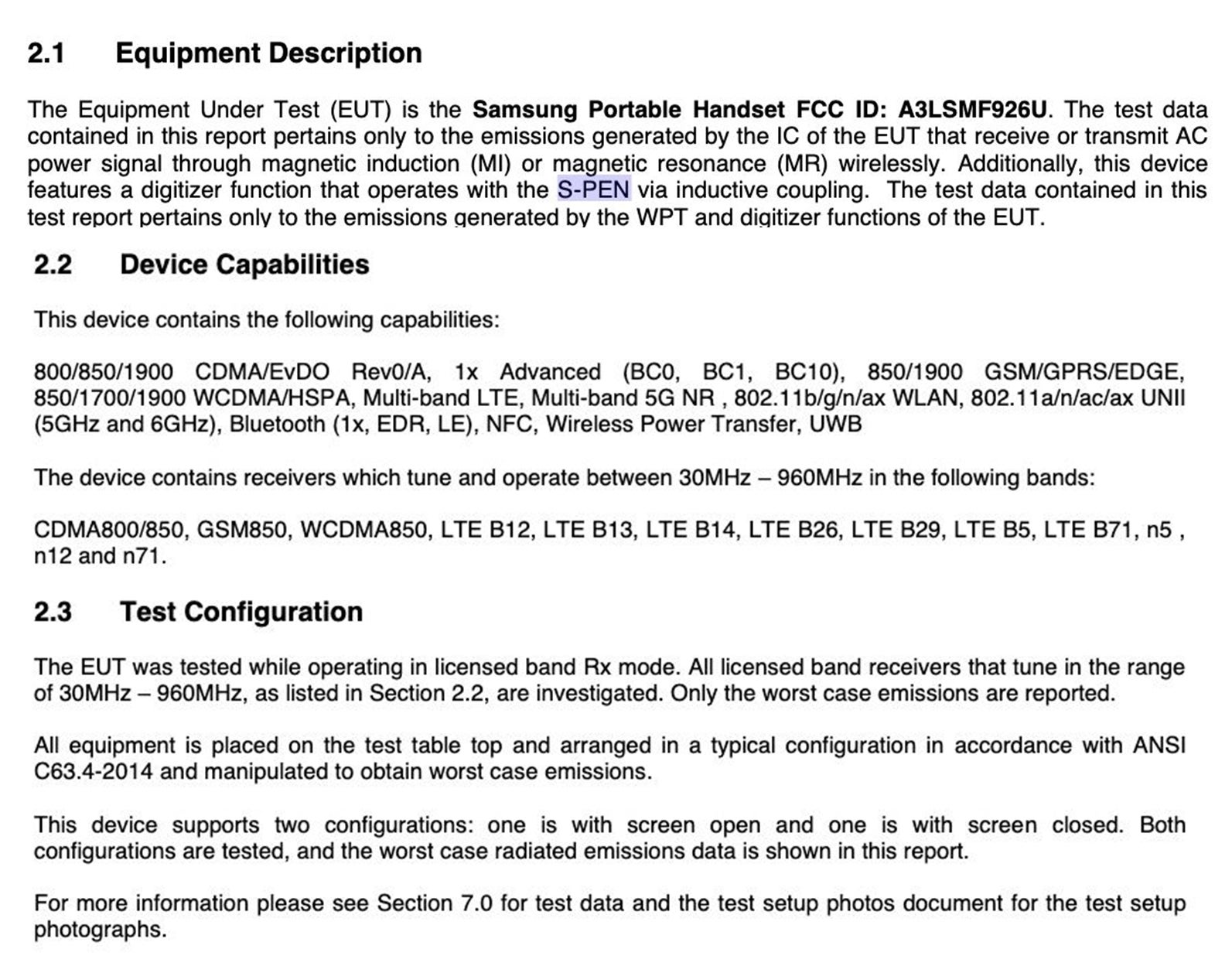 The FCC listing revealing new features of the Galaxy Z Fold 3 - Galaxy Z Fold 3 to support S-Pen and UWB