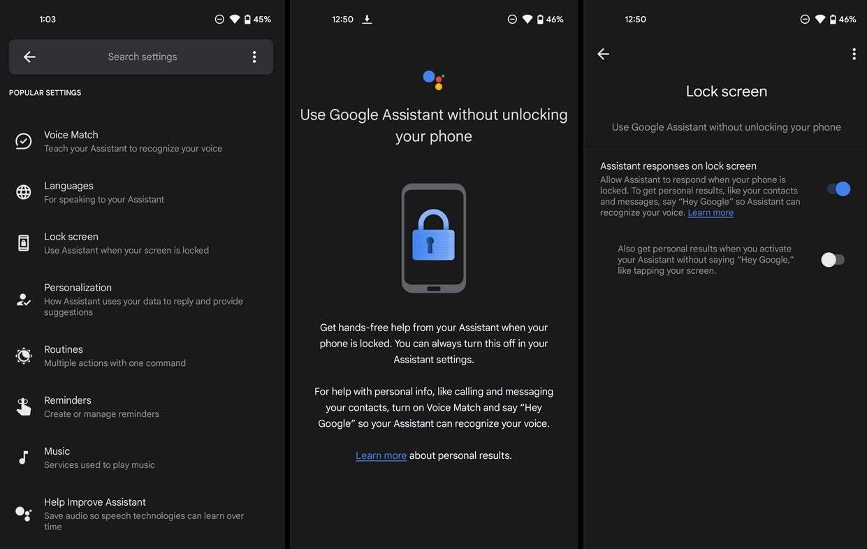 Set up Google Assistant to work even when your Android phone is locked - Google adds &quot;Lock screen&quot; settings for the Android version of Assistant