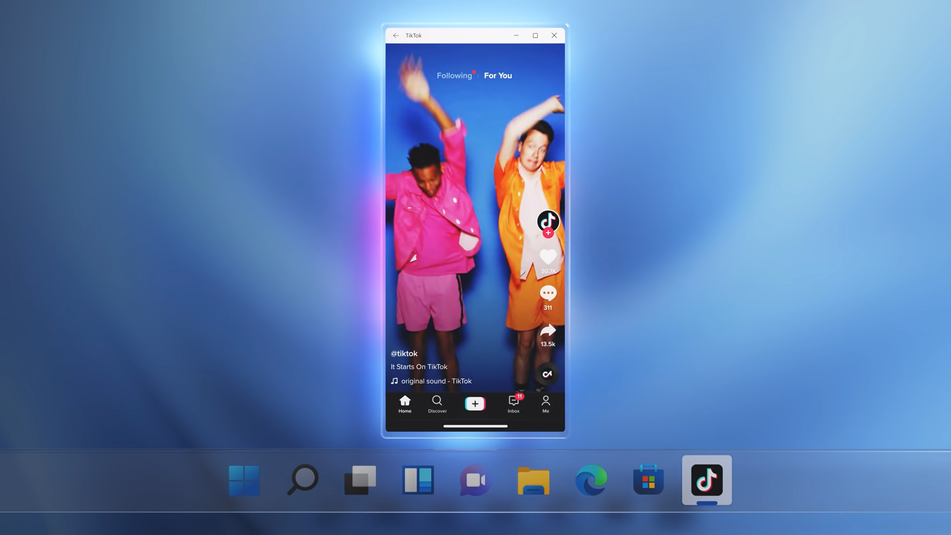 TikTok was showcased in Microsoft&#039;s Windows 11 reveal video - This is how downloading Android apps on Windows 11 will work