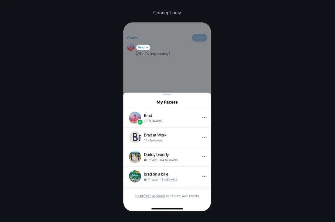You would be allowed to send tweets to certain subscribers - Twitter shows off a trio of design concepts that might be added to the app some day