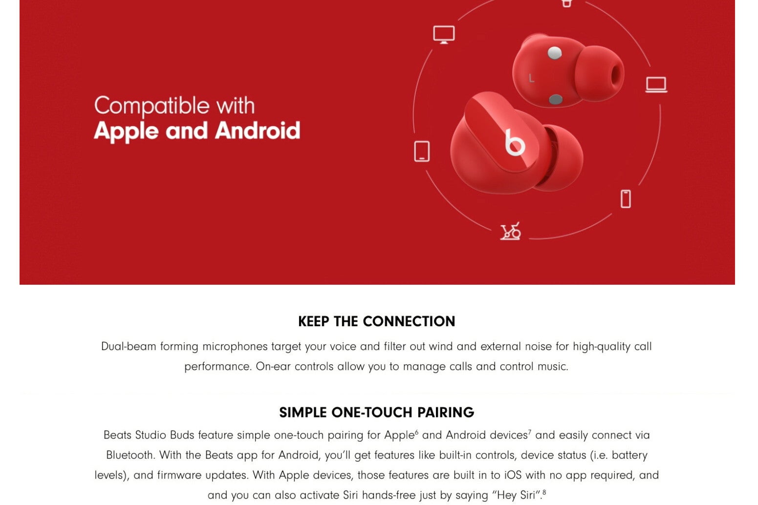 The controversial Samsung S21-featuring image is gone to make a way to a nice white... gap. - U-turn: Indecisive Apple removes Samsung's Galaxy S21 from Beats Studio Buds ad
