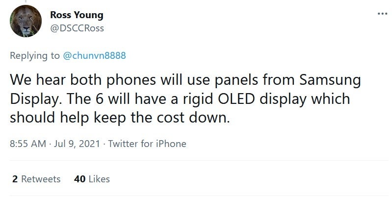 DSCC CEO Ross Young says that the Pixel 6 and 6 Pro will use displays made by Samsung - Google chooses cost over design for the Pixel 6 5G
