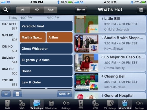 New features found with the latest update for the Verizon FiOS DVR app for the iPhone
