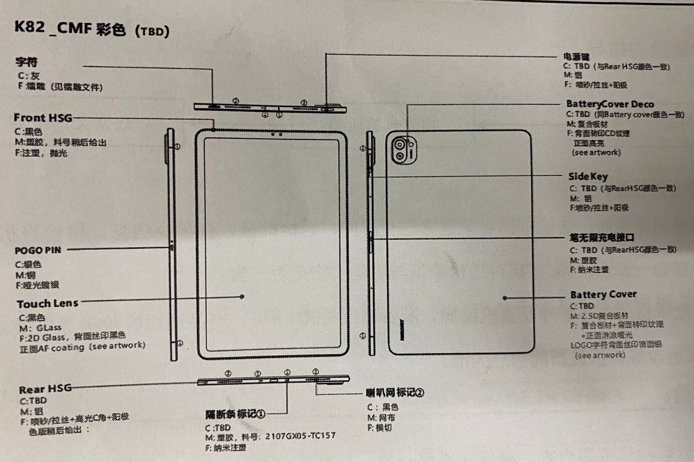 A sketch drawing of the Xiaomi Mi Pad 5 has surfaced