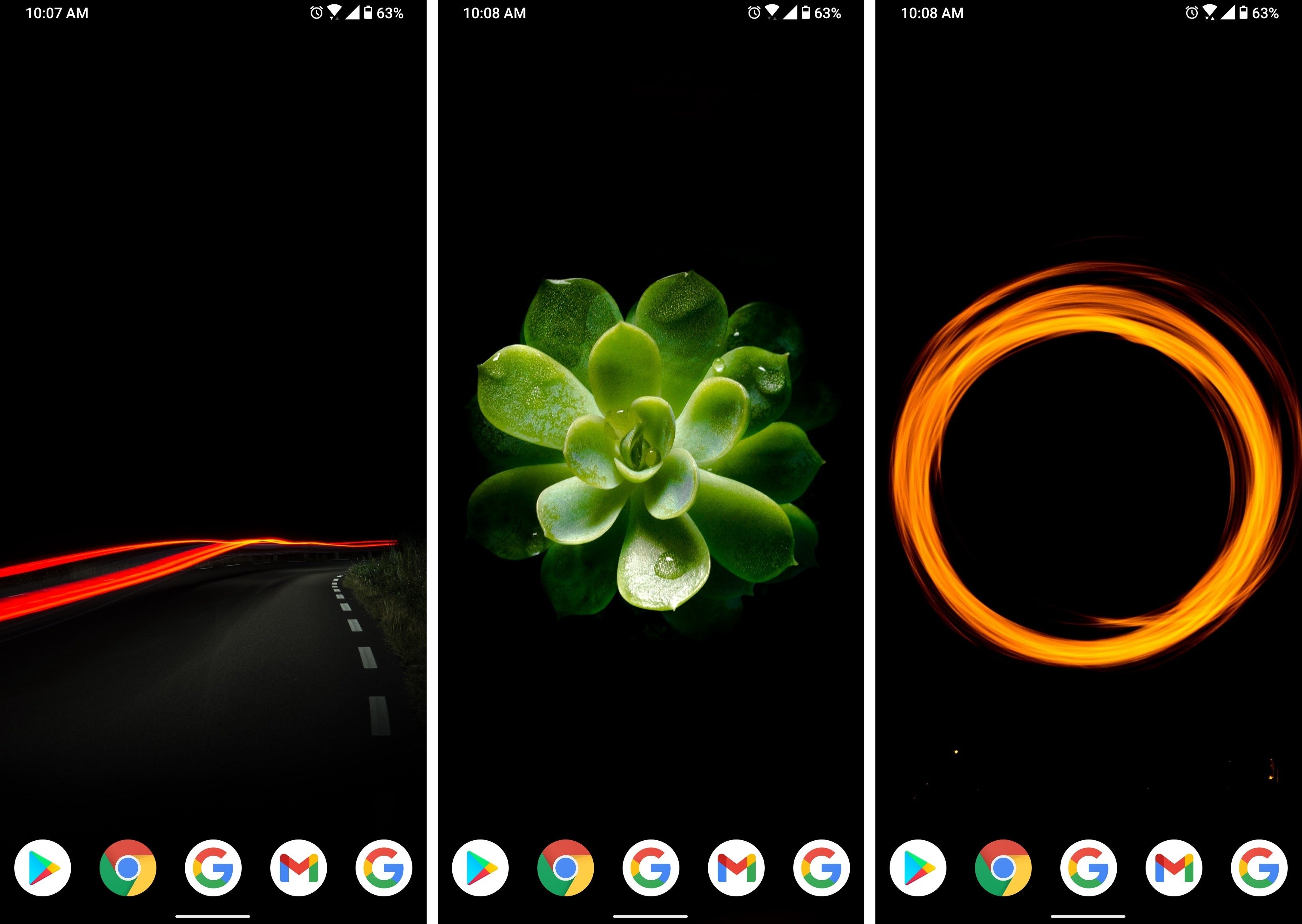 These three wallpapers are linked below - Android Refresh Tuesdays – AMOLED theme