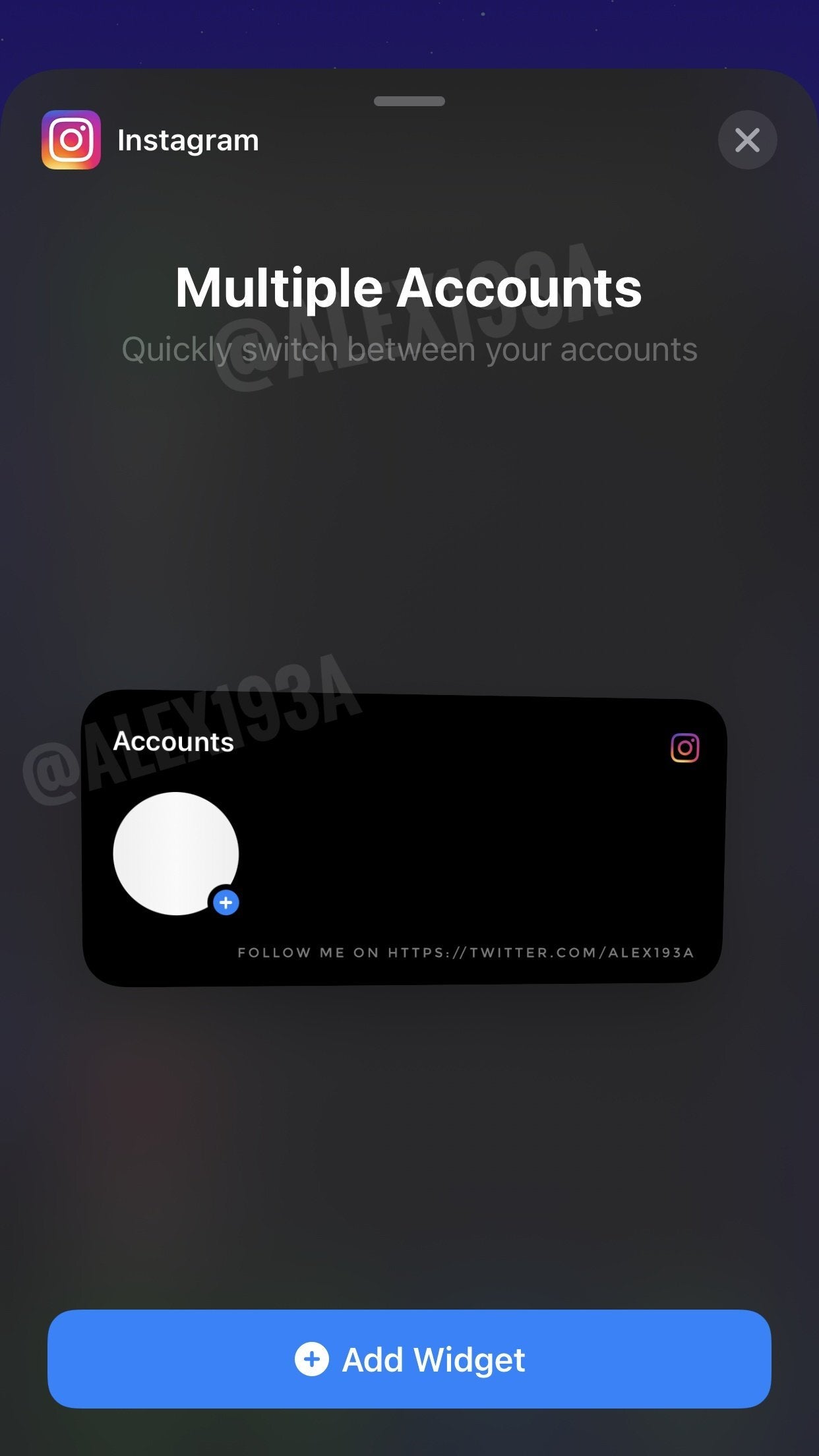 Instagram is working on an iOS home-screen widget for easy account switching
