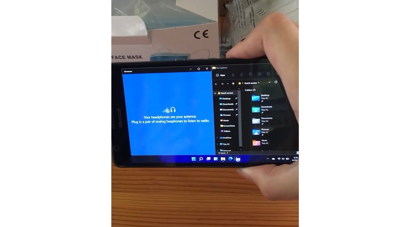 Windows 11 running on the Lumia 950 XL, as showcased by Gustave Monce on YouTube - Remembering Windows Phone and Nokia Lumia – the good and the bad