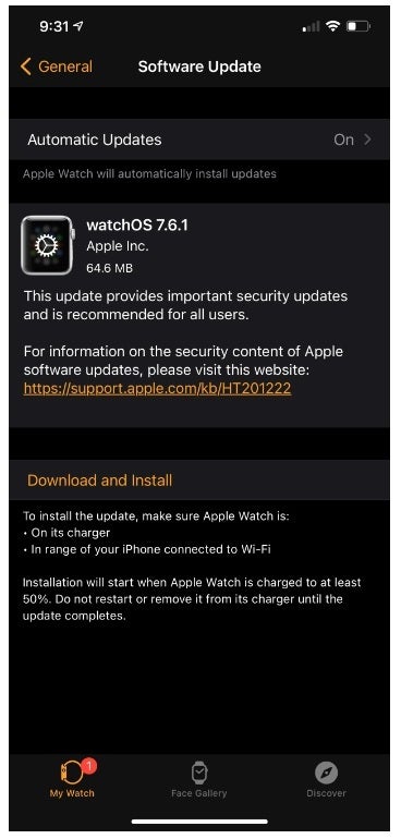 Apple urges owners of the Apple Watch to install watchOS 7.6.1 - Apple releases watchOS 7.6.1 to fix serious security issue