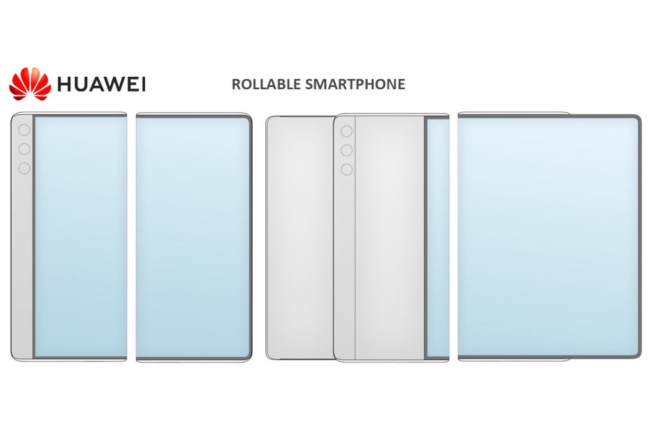 Sketches from Huawei's patent in 2020 - A Huawei Mate X Rollable is in the works