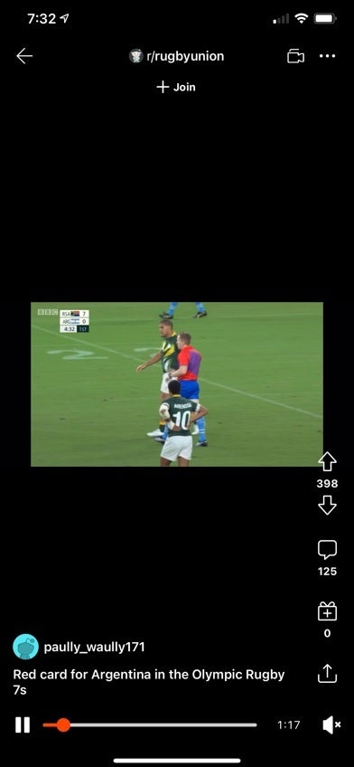 Example of a short-form video on the iOS Reddit app - Reddit adds TikTok style short-form video feed to its iOS app