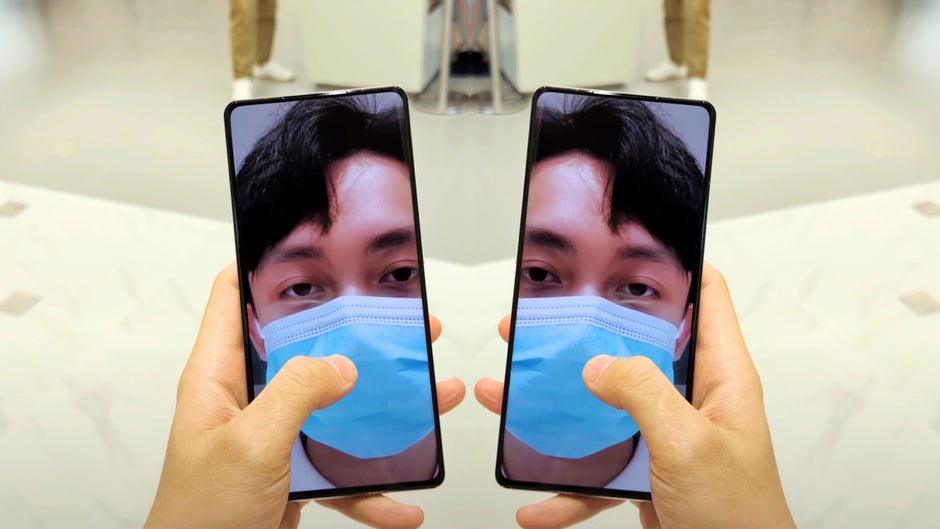 The Mi Mix 4's UDC is pretty much just as well masked as the one of the Axon 30 5G. Image courtesy of Sami Tech Tips (YouTube). - It's happening! Under-display camera phones are finally here, but not all are created equal