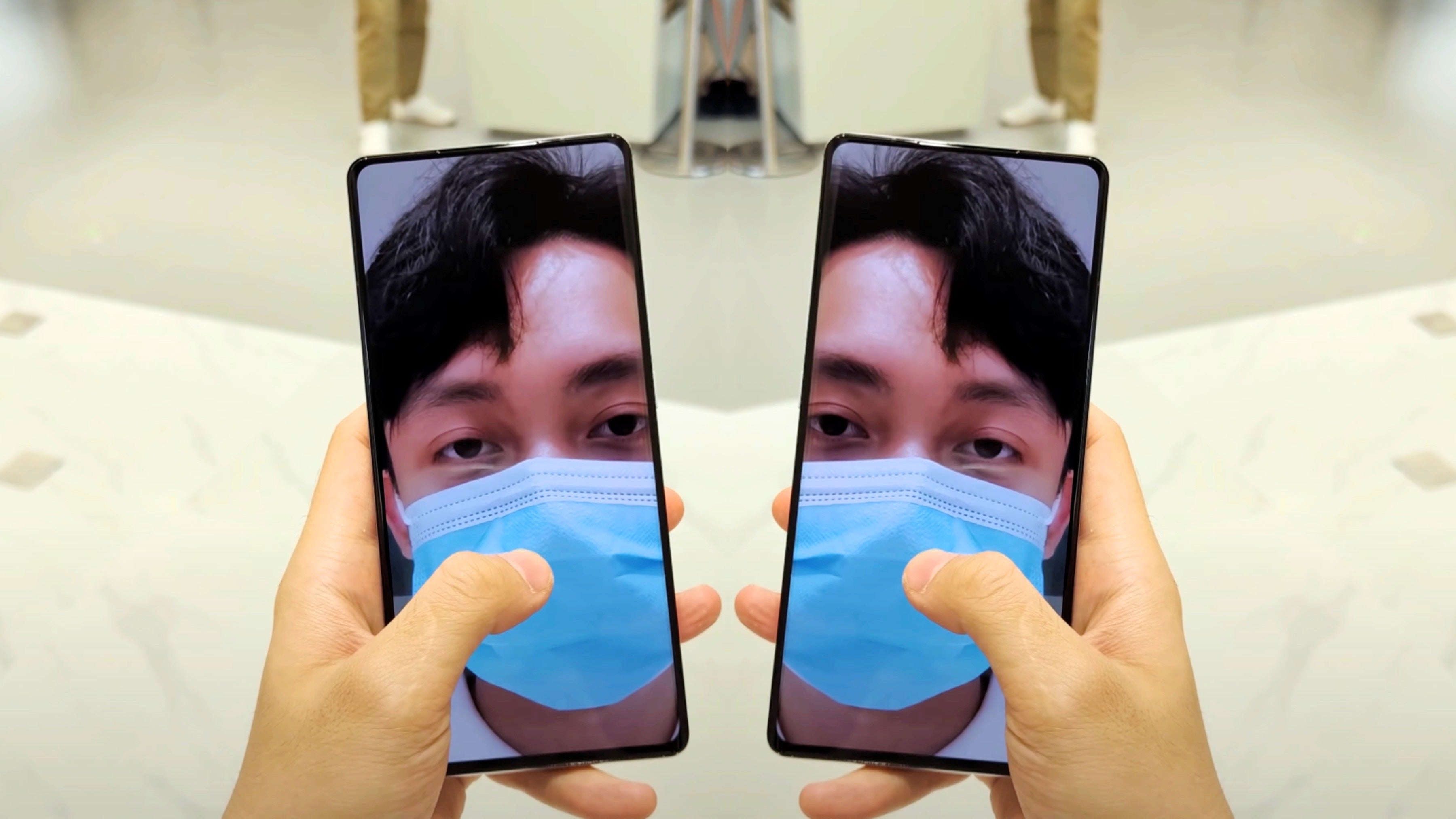 The Mi Mix 4&#039;s UDC is pretty much just as well masked as the one of the Axon 30 5G. Image courtesy of Sami Tech Tips (YouTube). - It&#039;s happening! Under-display camera phones are finally here, but not all are created equal