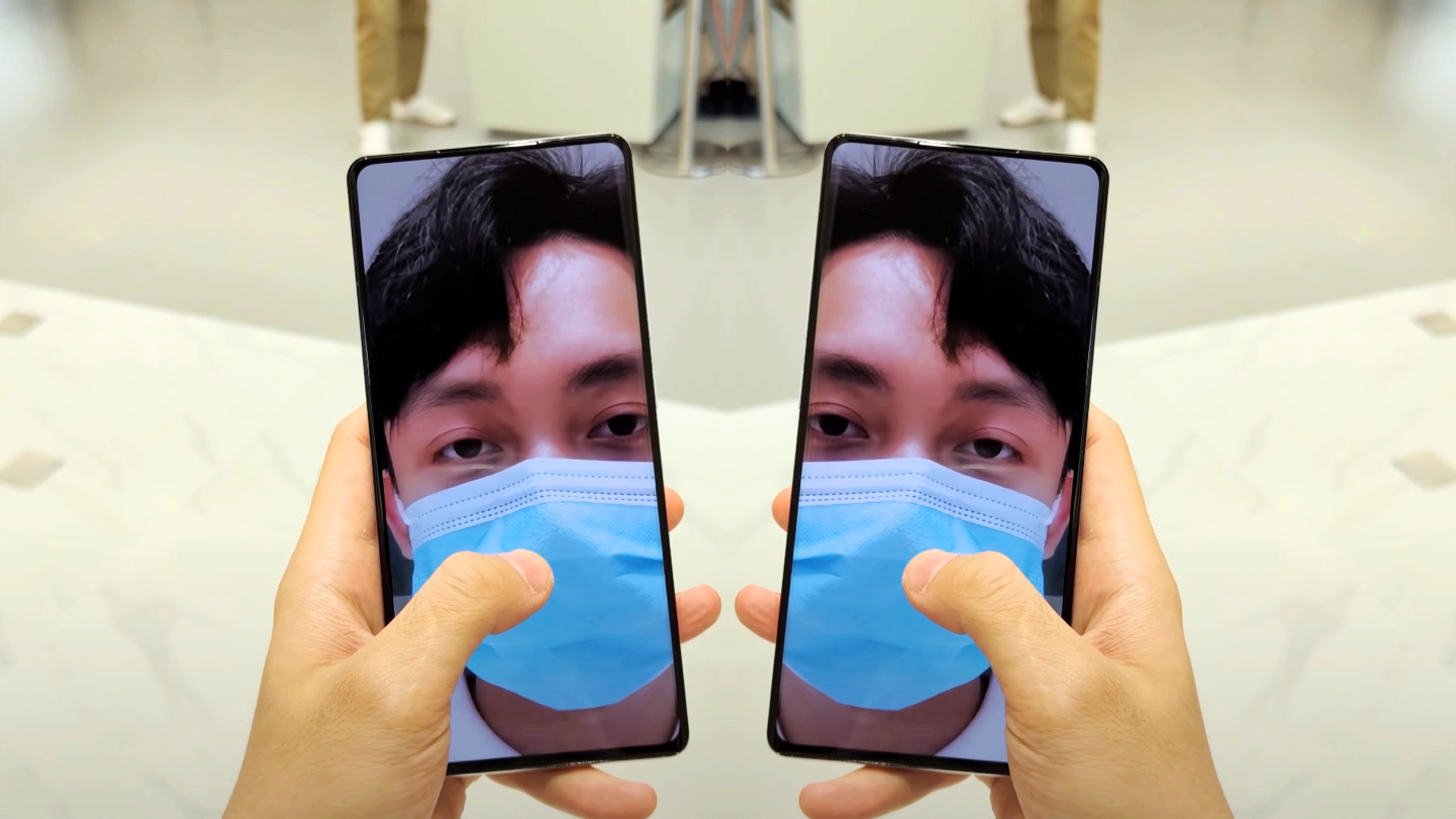 The Mi Mix 4&#039;s UDC is pretty much just as well masked as the one of the Axon 30 5G. Image courtesy of Sami Tech Tips (YouTube). - It&#039;s happening! Under-display camera phones are finally here, but not all are created equal