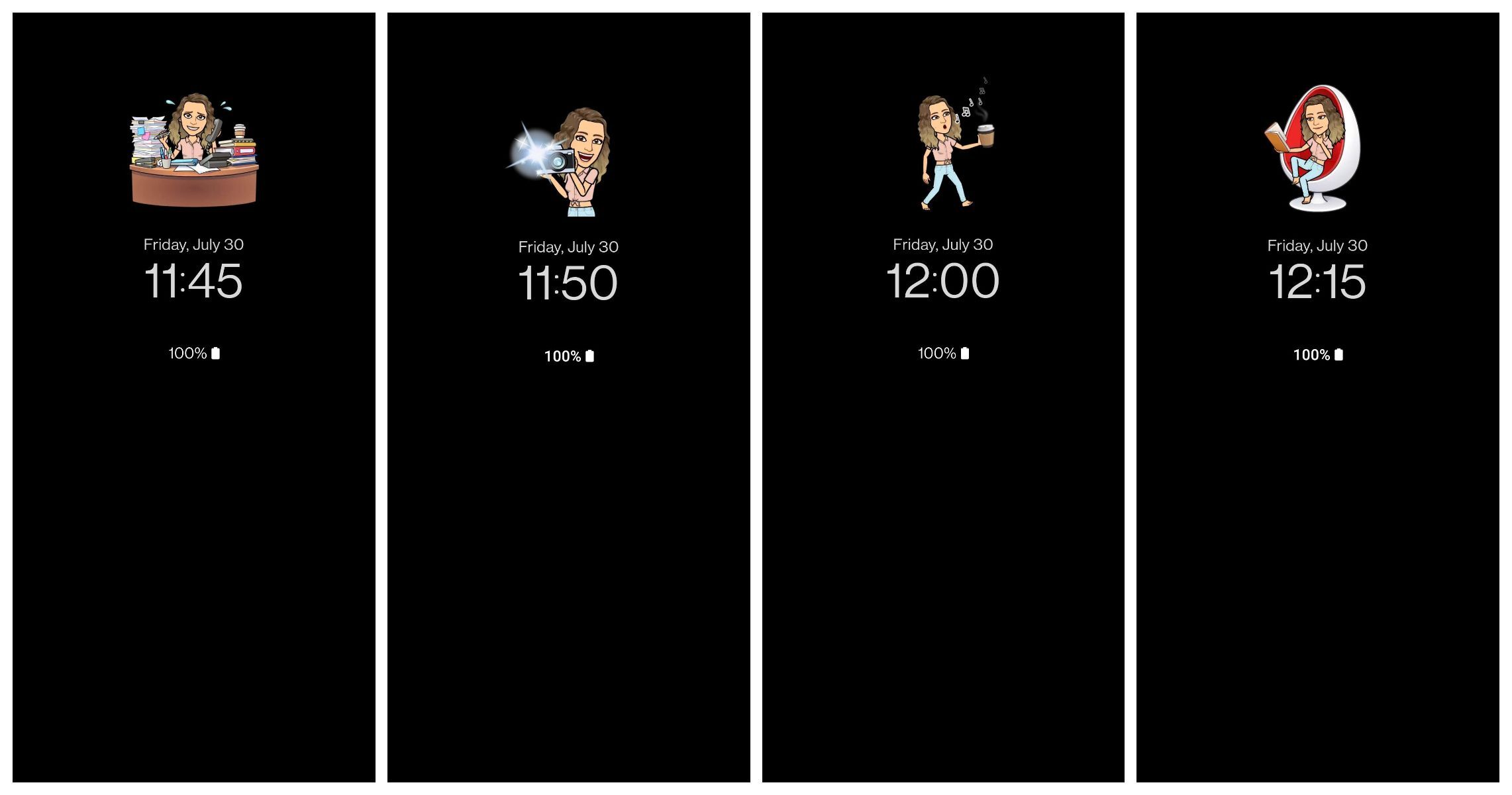 OnePlus 8/8 Pro Bitmoji for ambient display; Image Credits - AndroidPolice - New OnePlus 8/8 Pro update adds Bitmoji co-designed with Snapchat, more