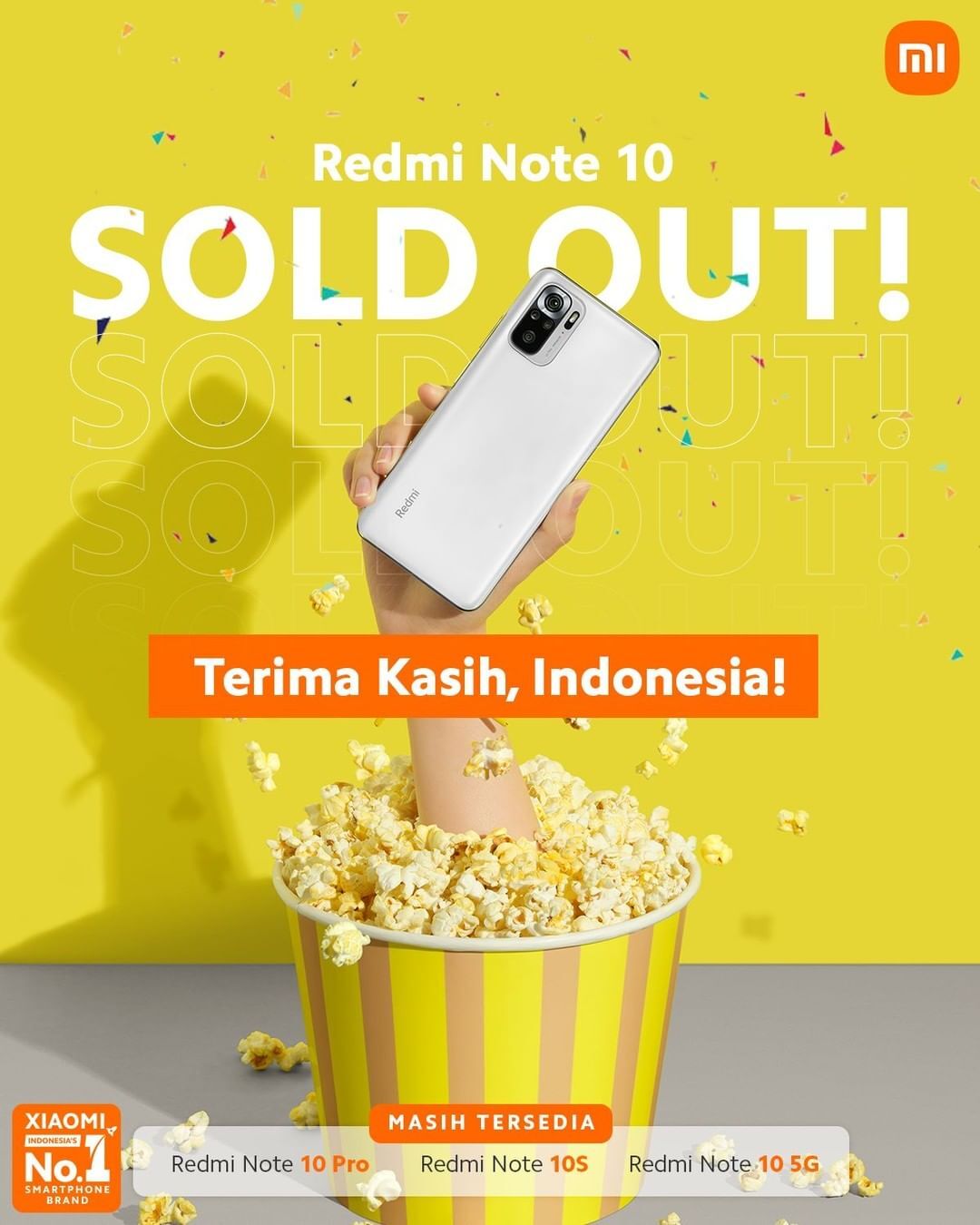 Xiaomi Indonesia&#039;s Instagram post about the Redmi Note 10 being sold out - Redmi Note 10 production on a pause; Chip shortages finally affecting Xiaomi