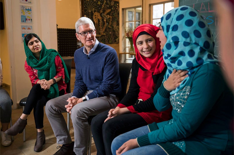 Tim Cook and the Malala Fund partnered to support girls' education (2018) - 10 years of Tim Cook – A brief history of Apple's current CEO