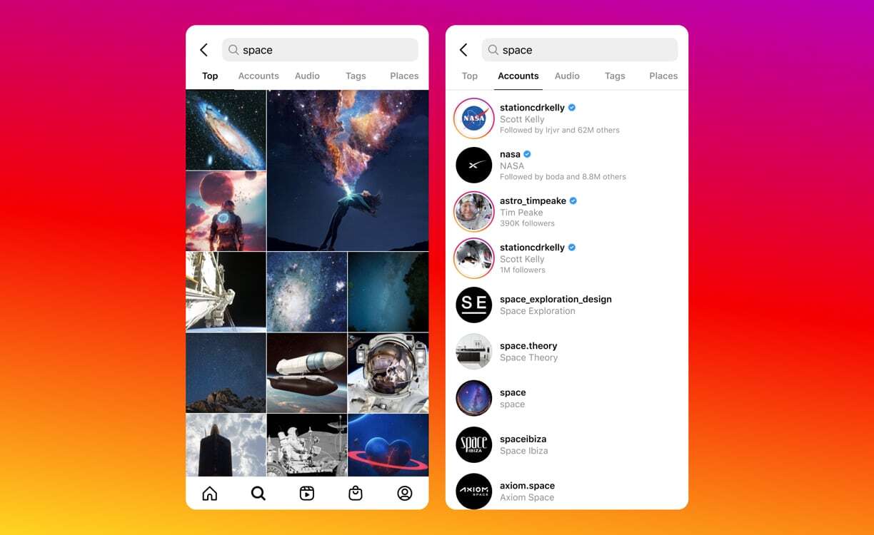 Instagram finally working on showing real content in its search results page