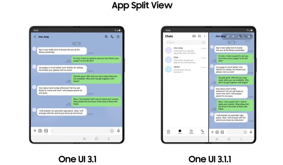 App Split View - Samsung’s new One UI 3.1.1 brings enhanced foldable experiences to Galaxy Z series users