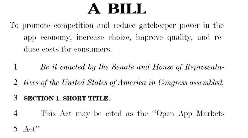 U.S. lawmakers are trying to make the Open App Markets App the law - Did Apple just allow reader apps to bypass the 30% Apple Tax?