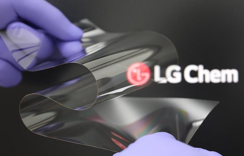 LG Chem's new folding display coating - LG announces foldable display coating that is as hard as glass, reduces creasing