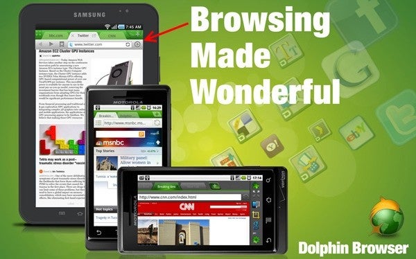 All Android users can now have the Dolphin Browser downloaded on their device with the new Tablet edition of the software  - Dolphin Browser now available in tablet size