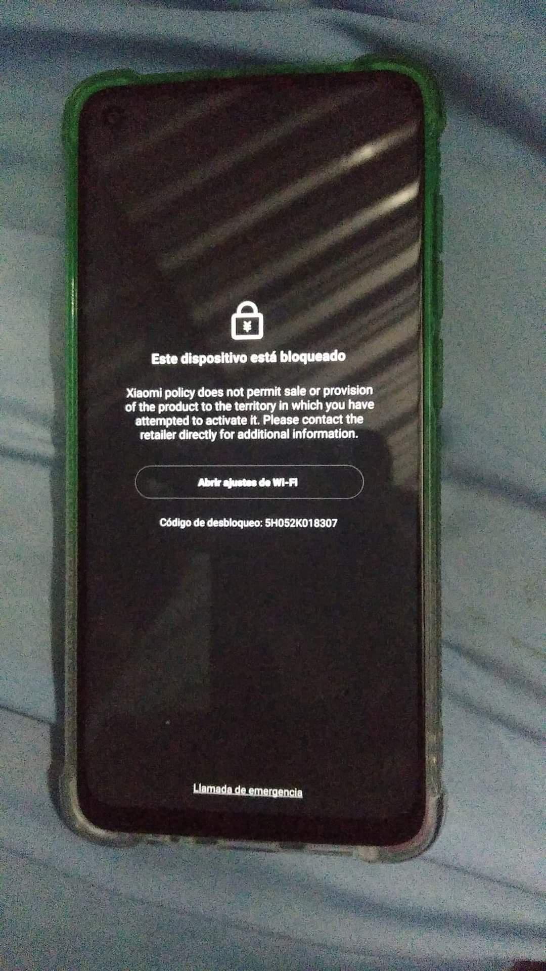 Picture of a locked Xiaomi device from Cuba. Courtesy of Reddit user yn4v4s - Xiaomi is locking devices that are activated in prohibited regions