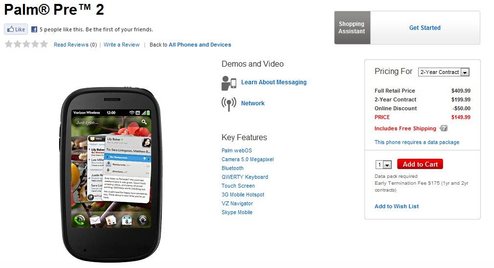 Palm Pre 2 is now ready for the taking at Verizon stores