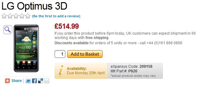 LG Optimus 3D pricing details and launch date in the UK available