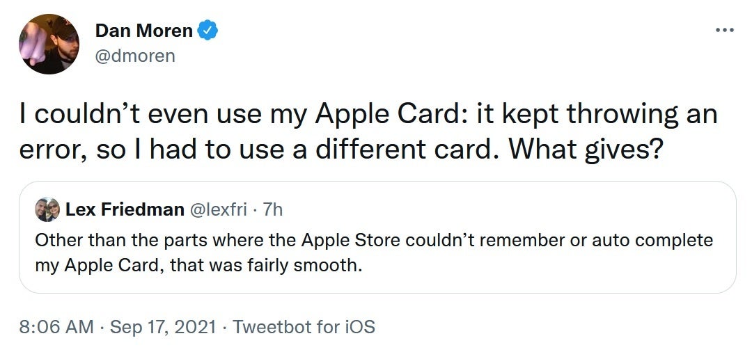 The Apple Card was at the center of this morning's iPhone pre-order fiasco - Apple has egg on its face as Apple Card snafu pushed back iPhone 13 delivery times