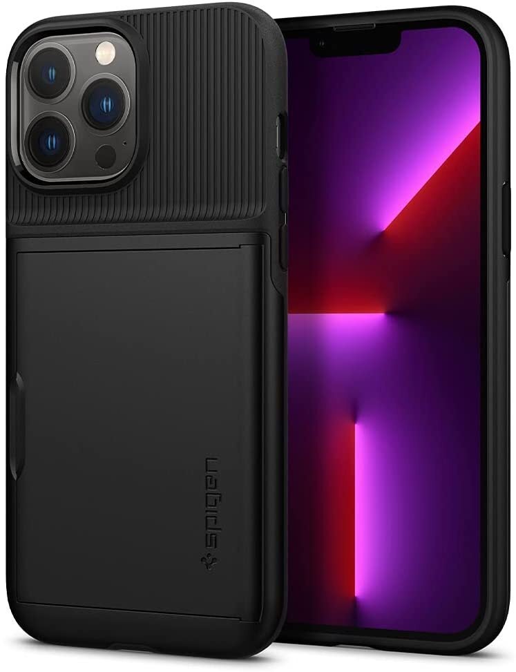 Spigen Rugged Armor Tough Matte Black Case - For iPhone 13 Pro Max