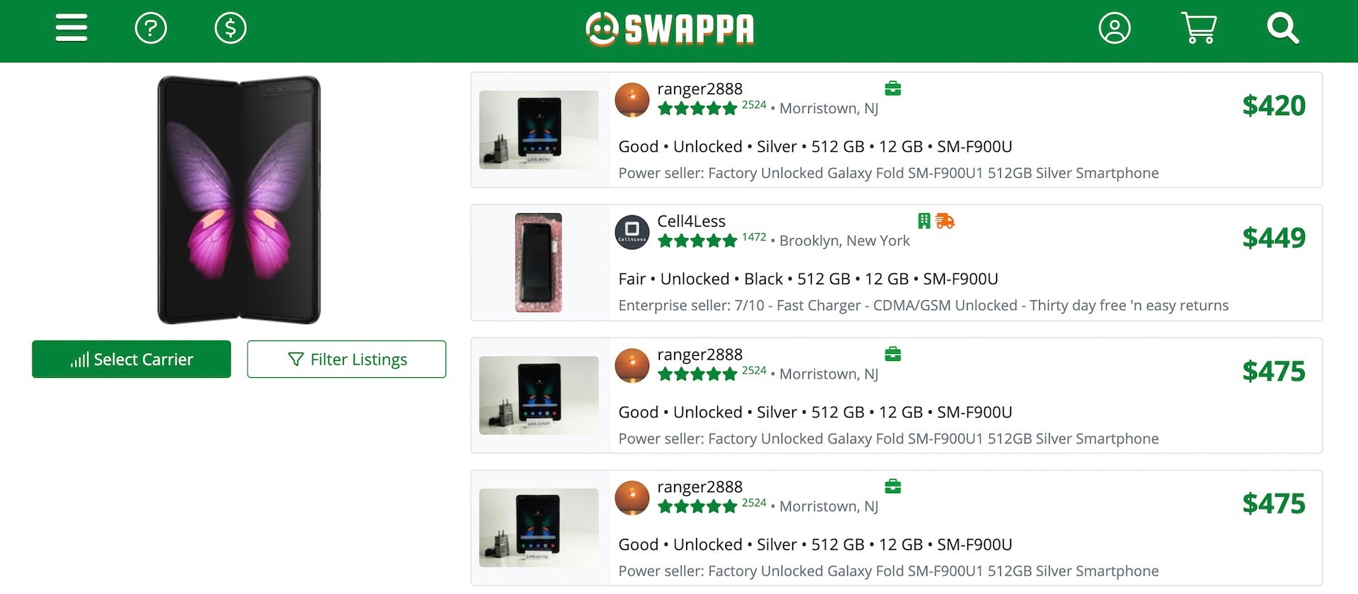 Galaxy Fold prices on Swappa are a fraction of the original retail price - Buying a foldable phone is a terrible investment right now
