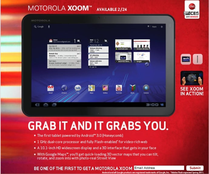 Motorola XOOM won&#039;t support Flash at launch