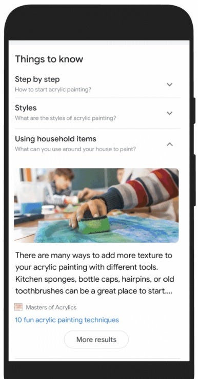 With MUM, you can learn the path to take to redecorate your home using acrylic paint - You should soon see improvements with your Google Search results