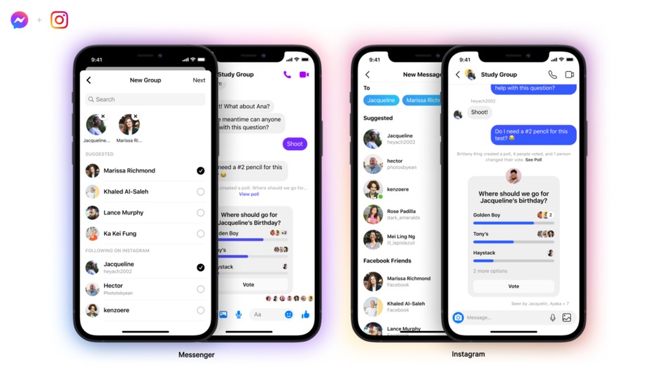 Messenger e Instagram agora são BFFs - Facebook Messenger e Instagram agora oferecem suporte a bate-papos de grupo entre aplicativos