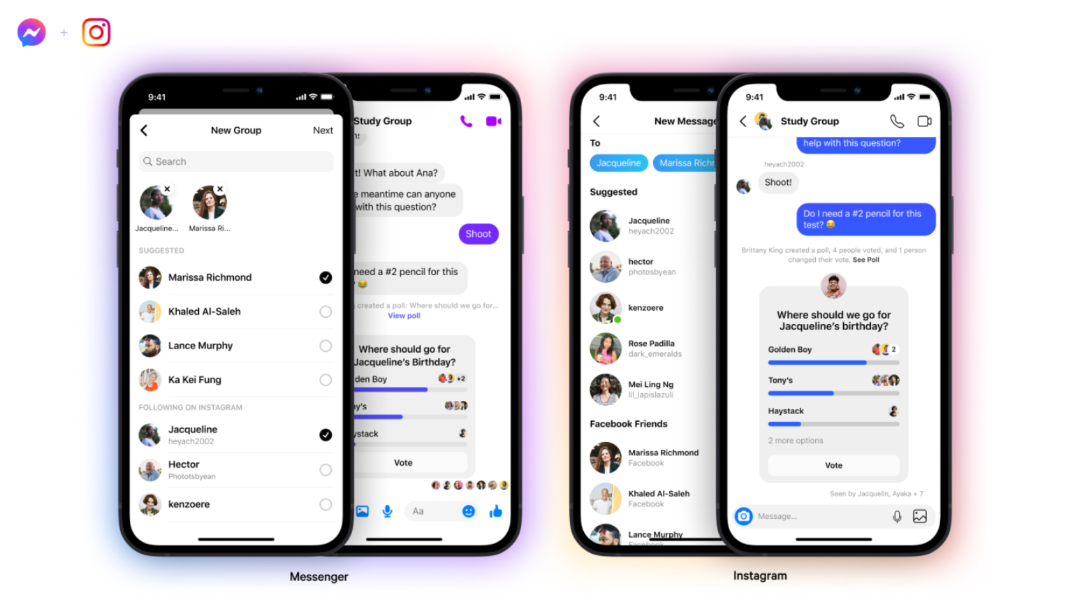 Messenger and Instagram are now BFFs - Facebook Messenger and Instagram now support cross-app group chats