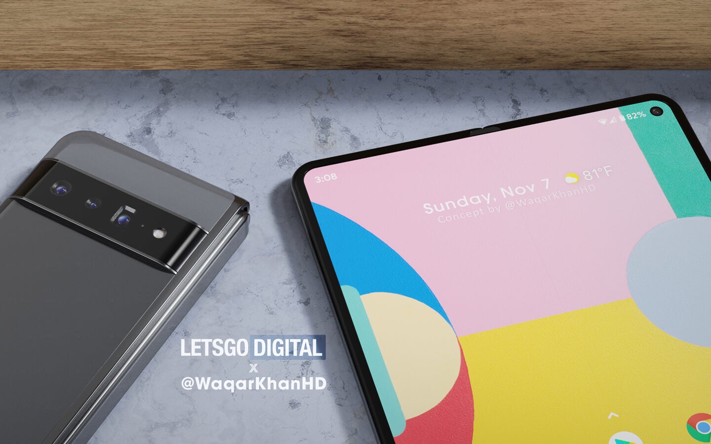 And yet another render of the foldable Pixel Fold - Pixel Fold renders surface (VIDEO); Google gets patent for the foldable&#039;s hinge