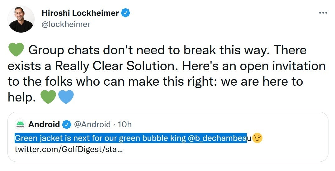 Google Senior VP Lockheimer asks Apple to support RCS - Google executive invites Apple to add RCS to the iPhone to end Blue vs. Green bubble war