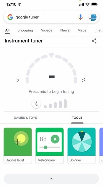Search for Guitar tuner using your Google Search app and you'll have a chromatic tuner at your fingertips - With a new feature added yesterday, Google Search becomes a guitar player's best friend
