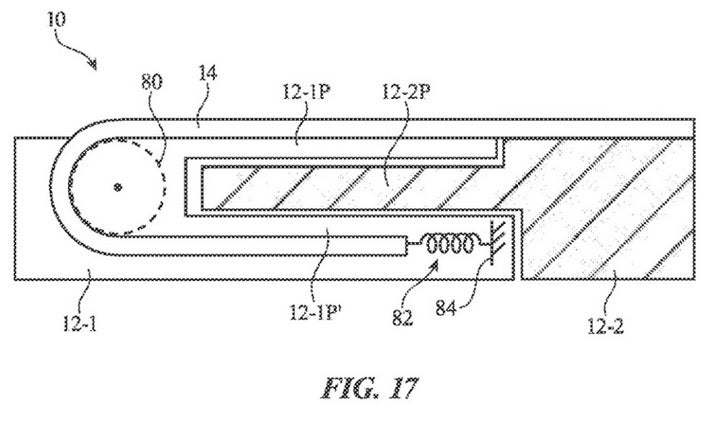 Image from Apple's patent Electronic Devices Having Sliding Expandable Displays. - Patent application reveals that Apple is considering the production of a rollable iPhone