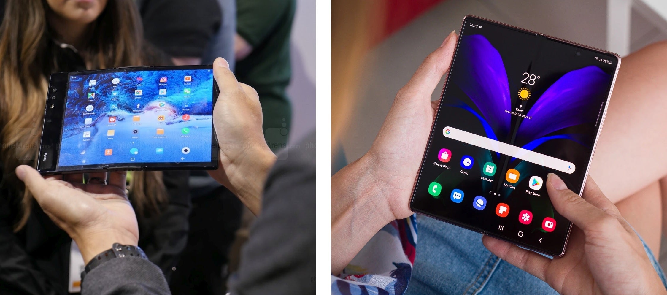 The Royole FlexPai (left) and the Samsung Galaxy Z Fold 2 (right) - Will the Google Pixel Fold usher in a folding phone renaissance?