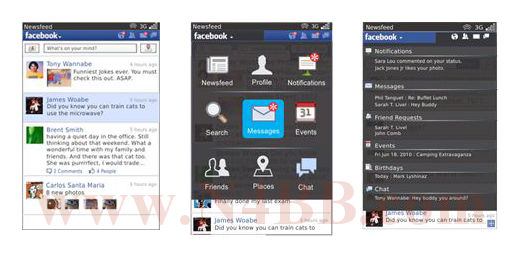 Facebook 2.0 for BlackBerry is expected to be officially released in May 2011 - Screenshots of Facebook 2.0 for BlackBerry leaked