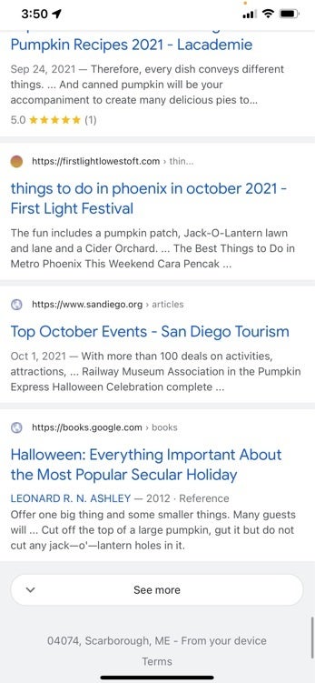 Google Search automatically continued scrolling through several pages before we hit the See more option - Google adds "continuous scrolling" feature to its iOS and Android Search apps